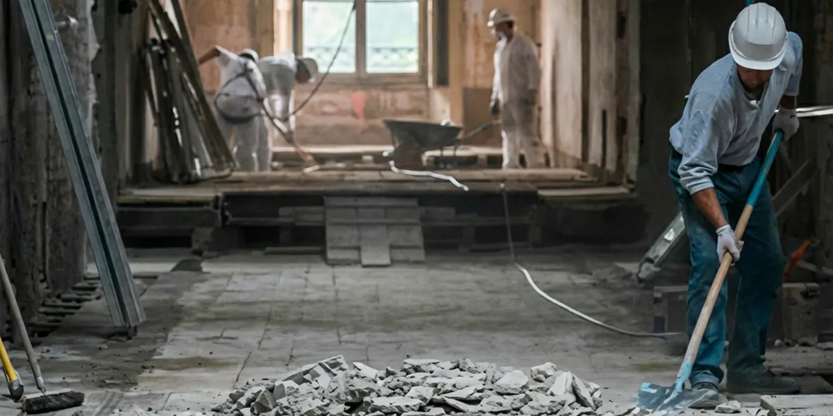 fire damage restoration professionals performing structural cleanup and restoration after a fire in Columbus, OH